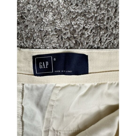 GAP Girlfriend‎ Chino Pants Beige Stripe 6 Straight Leg Casual Minimalist Y2K - Picture 7 of 15
